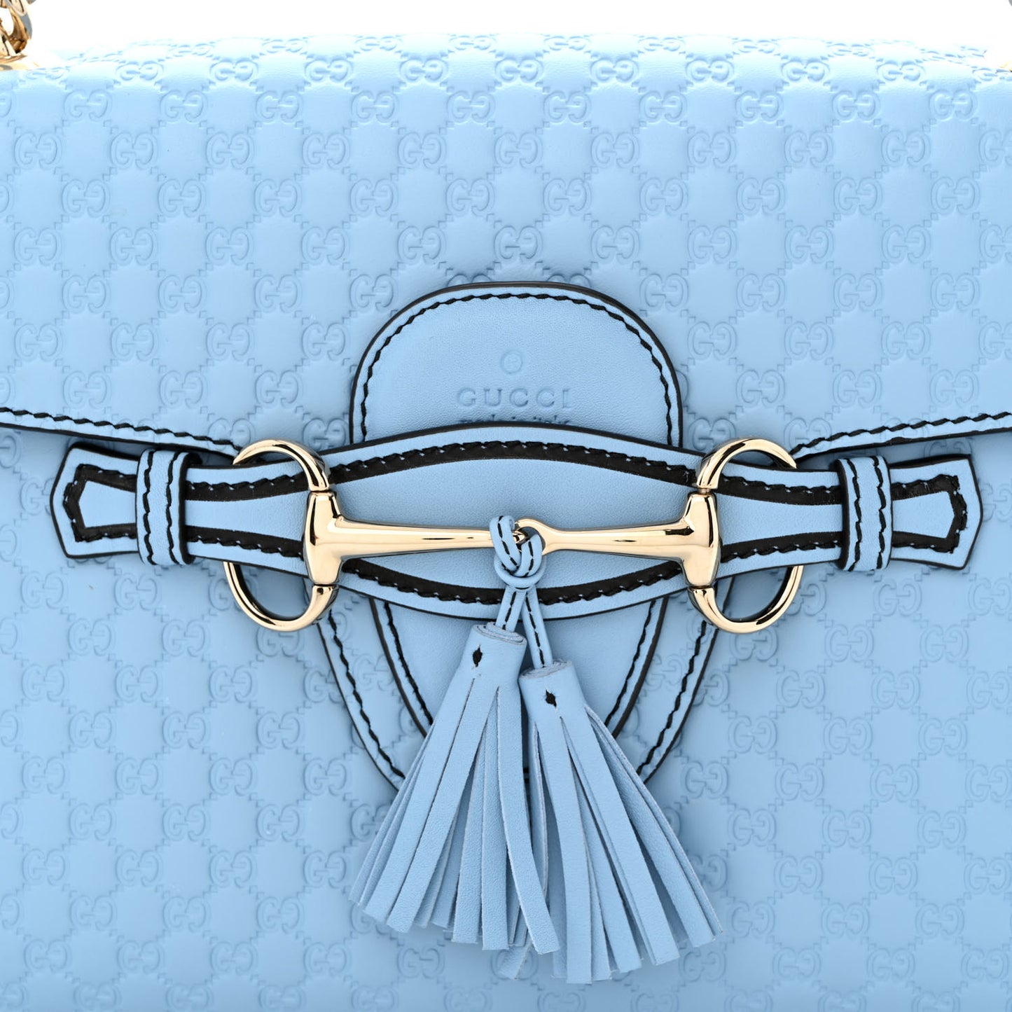 Microguccissima Medium Emily Chain Shoulder Bag Mineral Blue