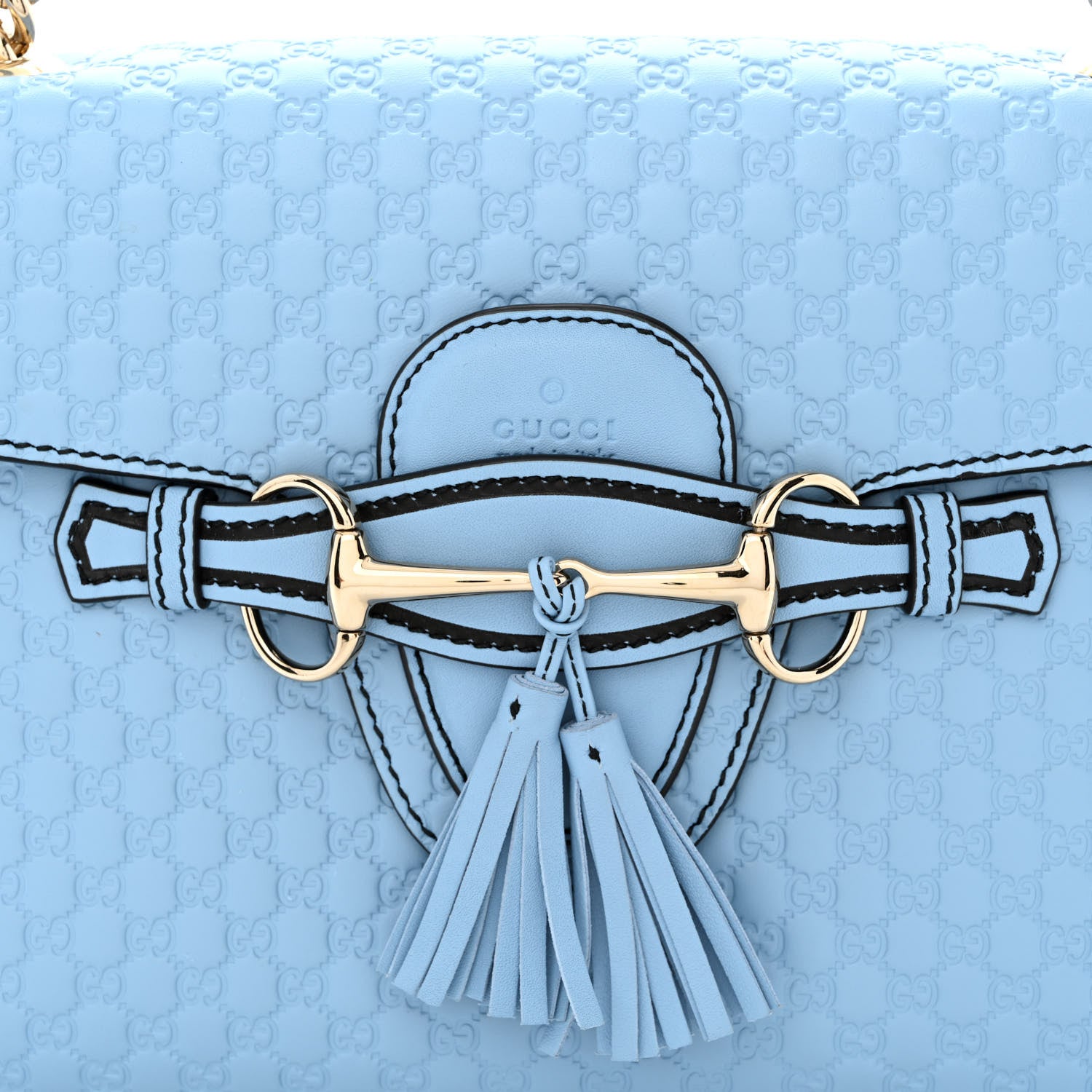Gucci Microguccissima Medium Emily Chain Shoulder Bag Mineral Blue 8 of 10