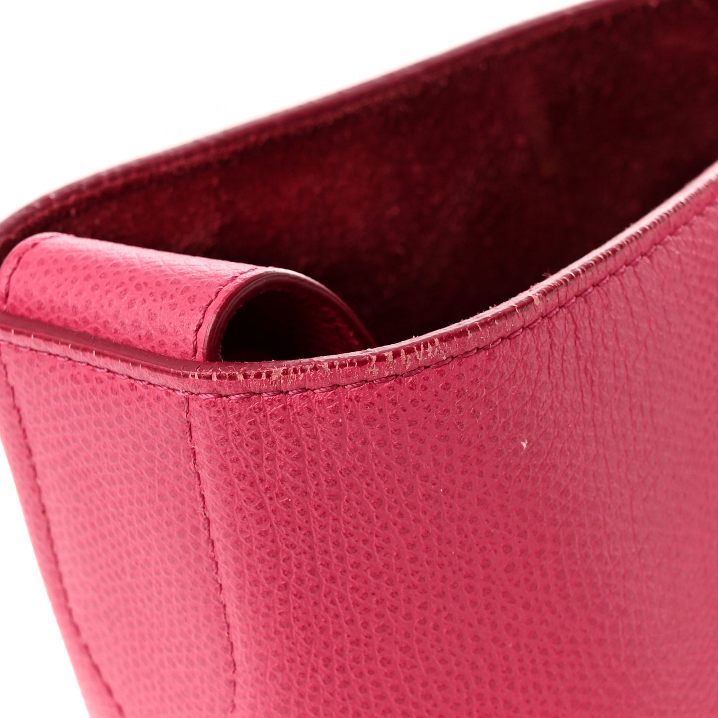 Grained Calfskin Medium Phantom Luggage Fuchsia