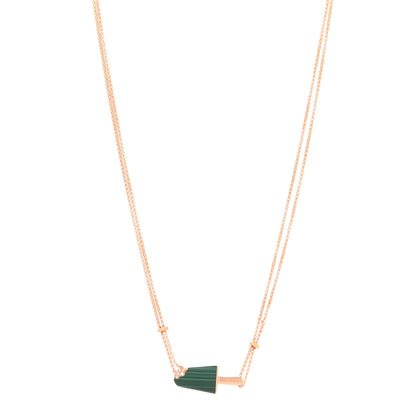 Bulgari 18K Rose Gold Diamond Malachite Gelati Necklace 1 of 6