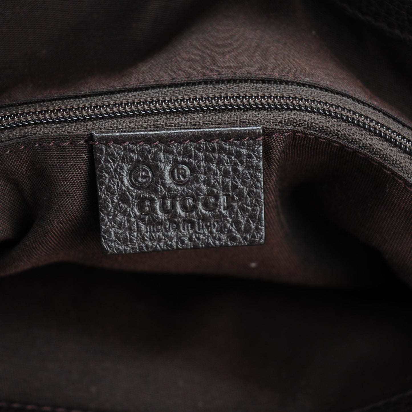Pebbled Calfskin Medium Bamboo Bar Tote Dark Brown
