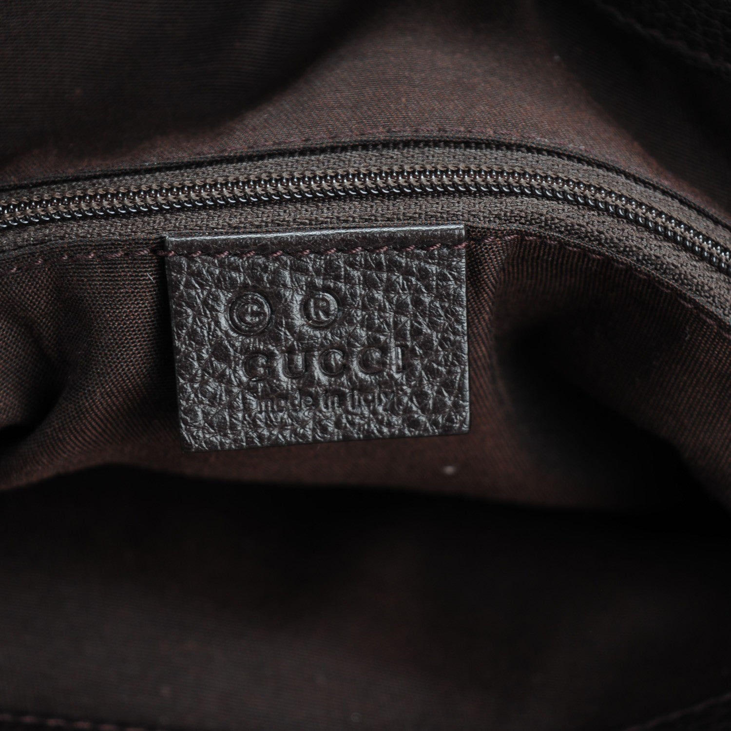 Gucci Pebbled Calfskin Medium Bamboo Bar Tote Dark Brown 6 of 7