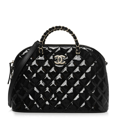 Chanel Patent Quilted Shiny Coco Small Shopping Bag Black 1 of 10