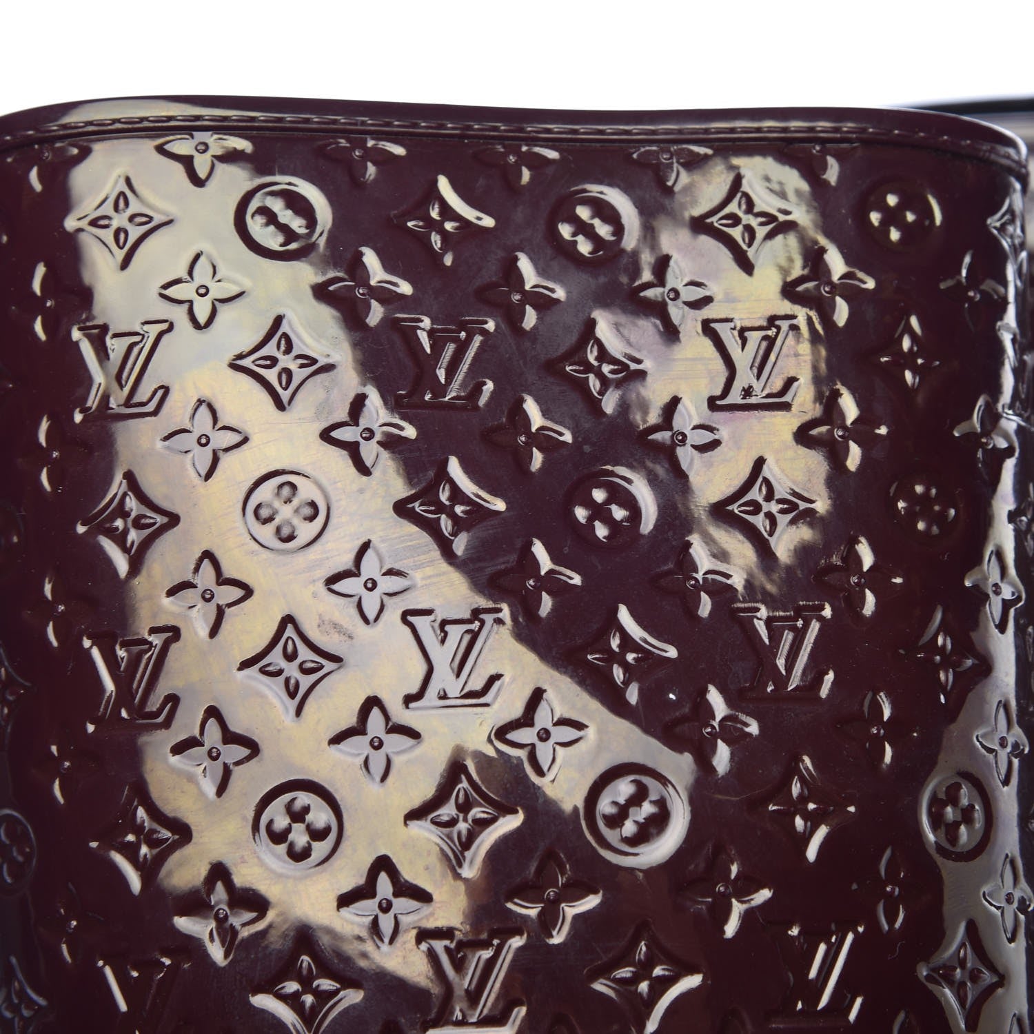 Louis Vuitton Rubber Embossed Monogram Splash Rain Boots 40 Burgundy 9 of 10