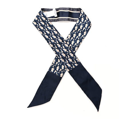 Christian Dior Silk Oblique Mitzah Scarf Blue 1 of 3