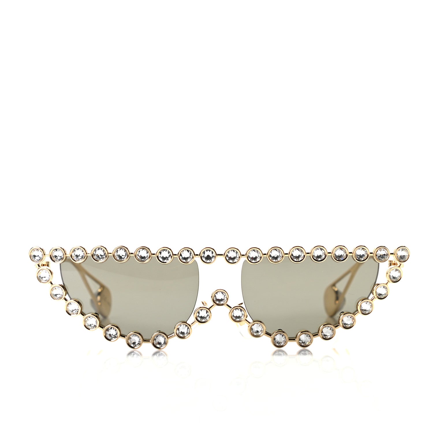 Gucci Metal Pearl Cat Eye Sunglasses GG0364S Gold 2 of 7