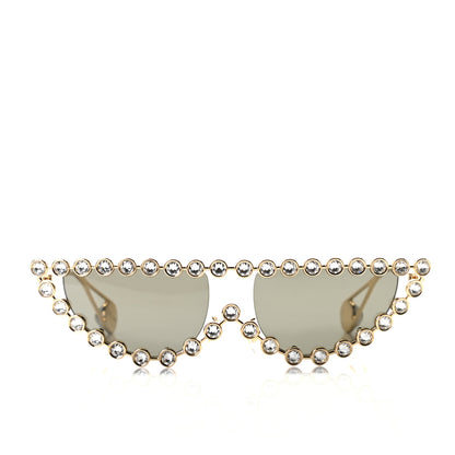 Gucci Metal Pearl Cat Eye Sunglasses GG0364S Gold 2 of 7