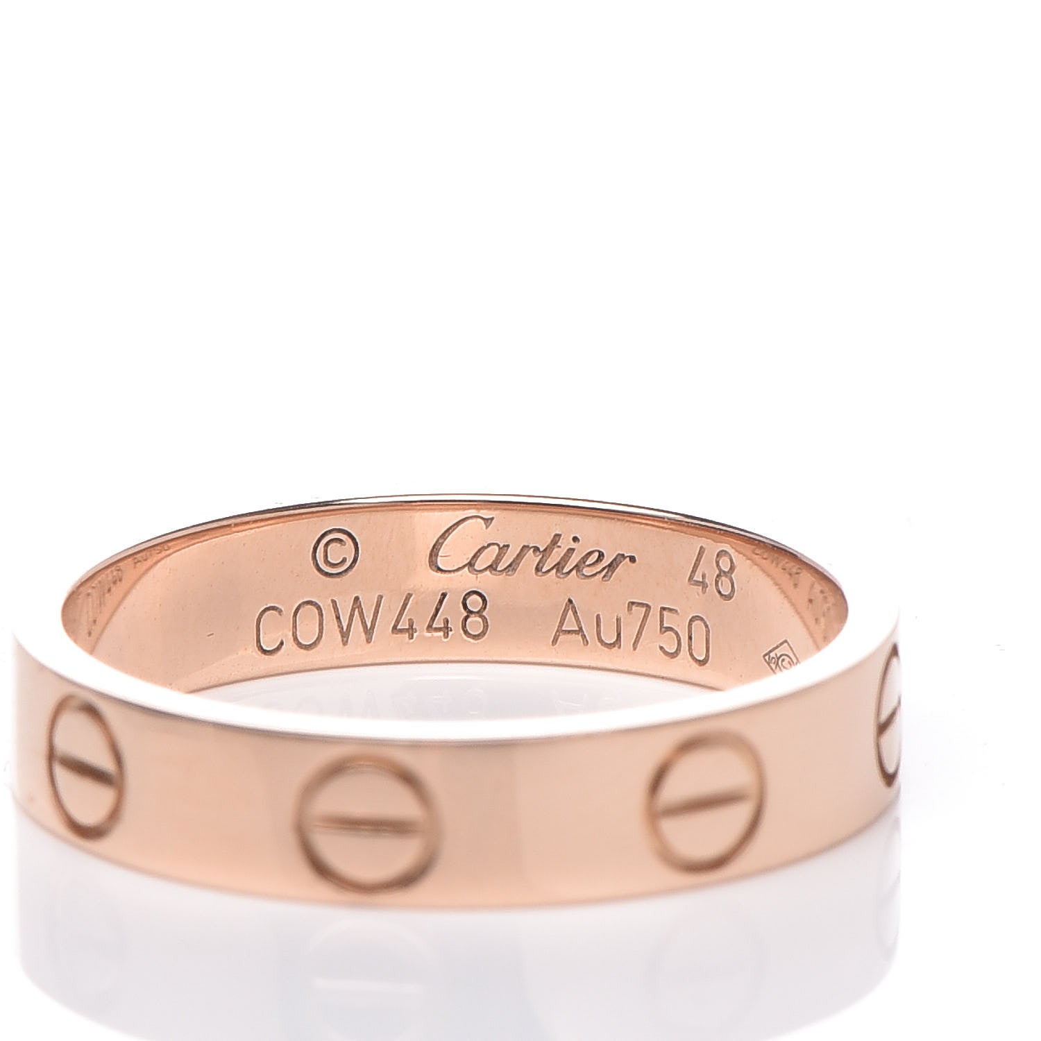 Cartier 18K Pink Gold 3.5mm LOVE Wedding Band Ring 48 4.5 4 of 4