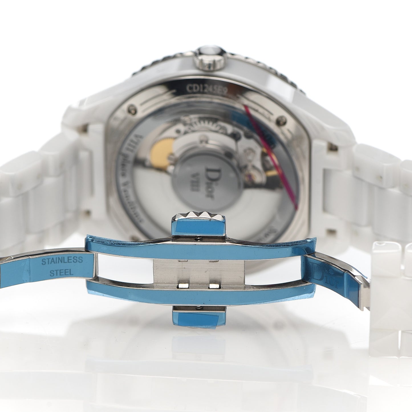 Stainless Steel Ceramic Diamond Bezel Mother of Pearl 38mm Dior VIII Automatic Watch White
