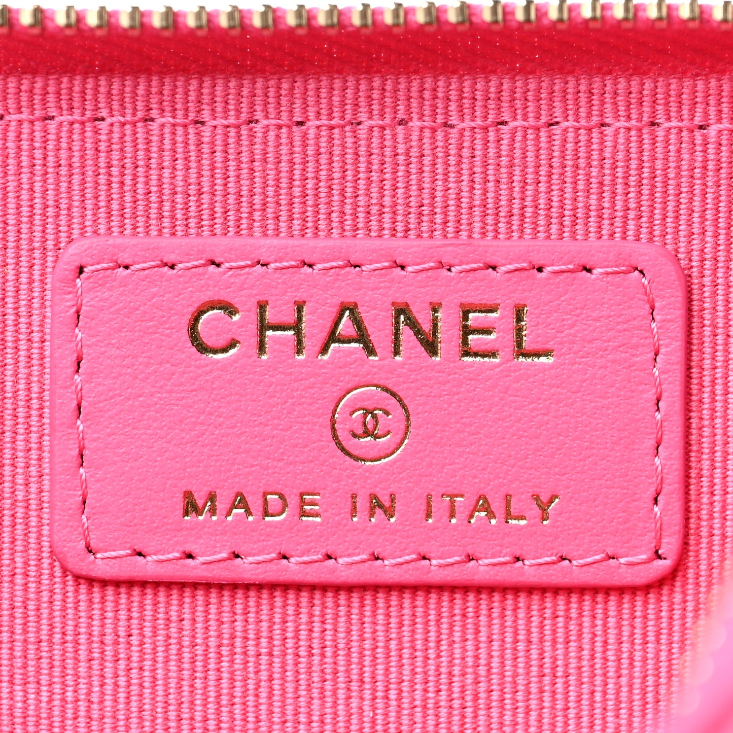 Caviar Quilted Zipped Key Holder Case Pink