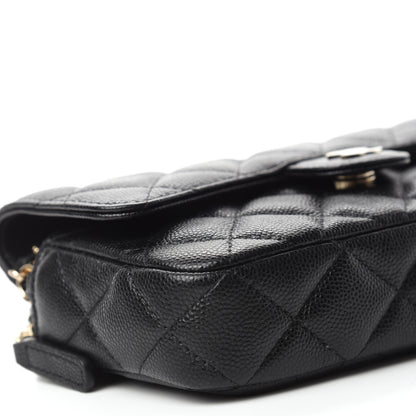 Chanel Caviar Quilted Flap Phone Holder With Chain Black 7 of 13