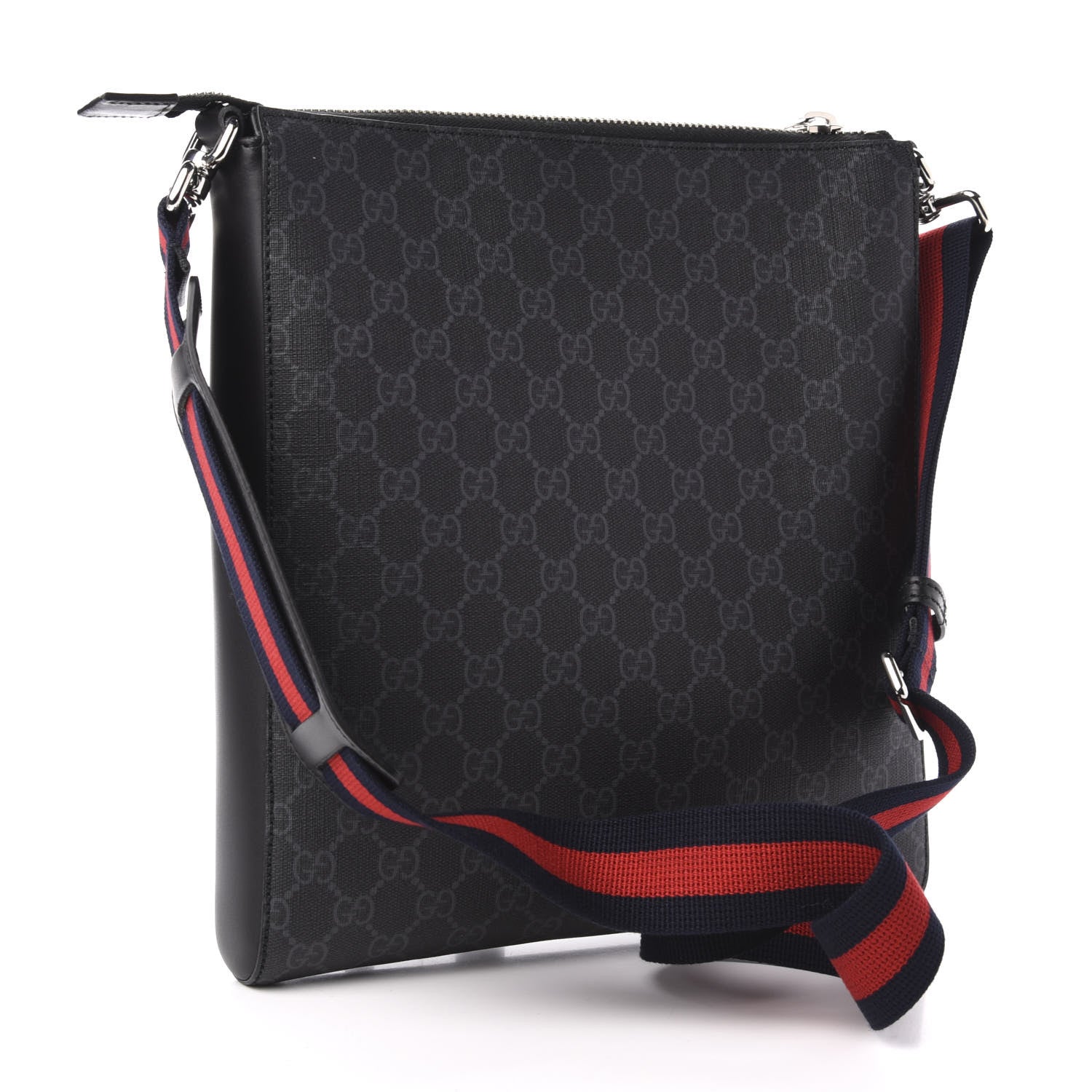 Gucci GG Supreme Monogram Night Courrier Flat Messenger Bag Black Multicolor 3 of 12