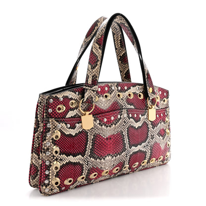 Gucci Snakeskin Large Arli Top Handle Bag Pink Beige 3 of 11