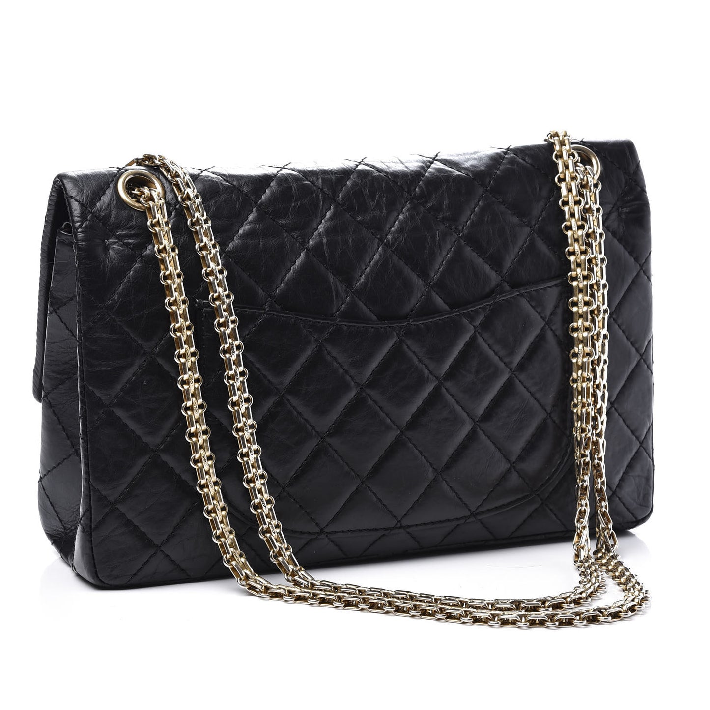 Aged Calfskin Quilted 2.55 Reissue 226 Flap Black