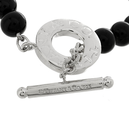 Tiffany Sterling Silver Black Onyx Bead Toggle Bracelet 3 of 3