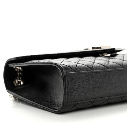 Saint Laurent Grain De Poudre Textured Mixed Matelasse Triquilt Medium Monogram Satchel Black 10 of 11