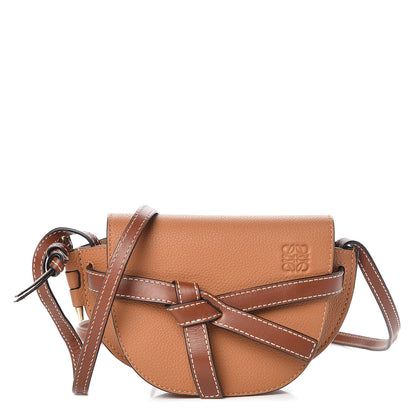 Loewe Grained Calfskin Mini Gate Crossbody Bag Caramel Pecan 3 of 11