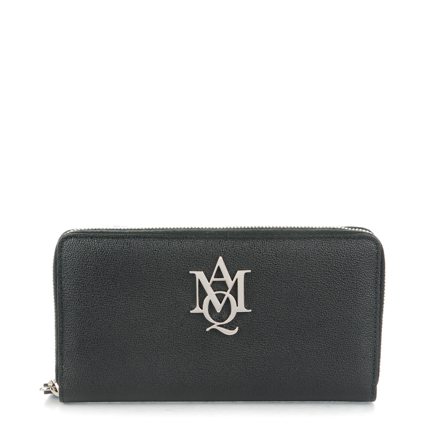 Alexander McQueen Calfskin Insignia Continental Zip Wallet Black 1 of 7