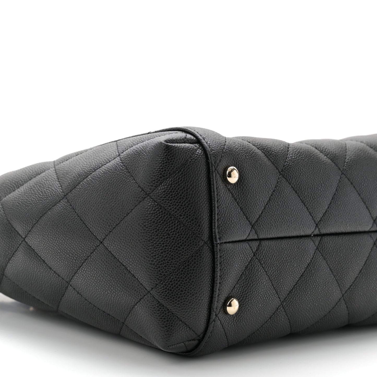 Caviar Quilted Small Shopping Black