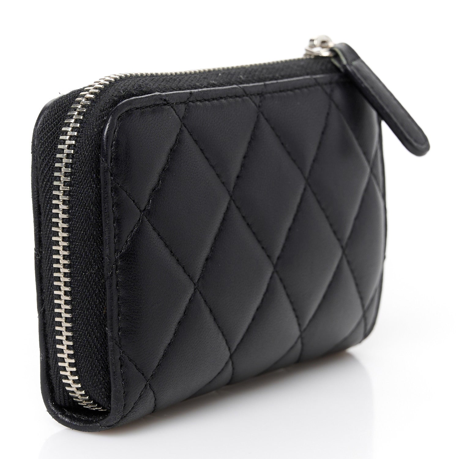 Chanel Lambskin Quilted Key Holder Case Black 3 of 9