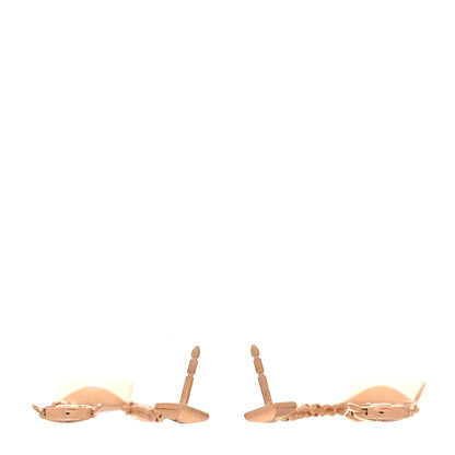 Hermes 18K Rose Gold Diamond Clou d'H Dangle Earrings 3 of 5