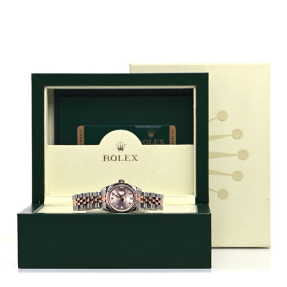 Rolex Stainless Steel 18K Everose Gold Diamond 26mm Oyster Perpetual Datejust Watch Pink 179171 5 of 5