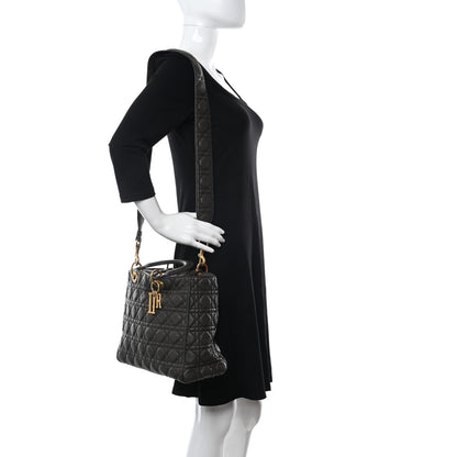 Christian Dior Grained Calfskin Cannage Large Lady Dior Brown 2 of 8