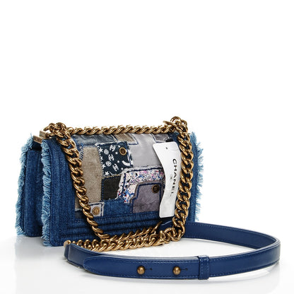 Chanel Denim Patchwork Small Boy Flap Blue 3 of 7