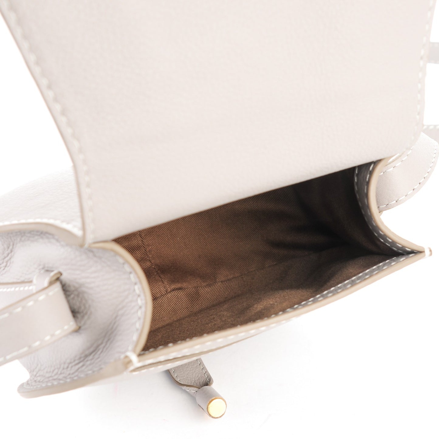 Calfskin Mini Marcie Round Crossbody Bag Cashmere Grey