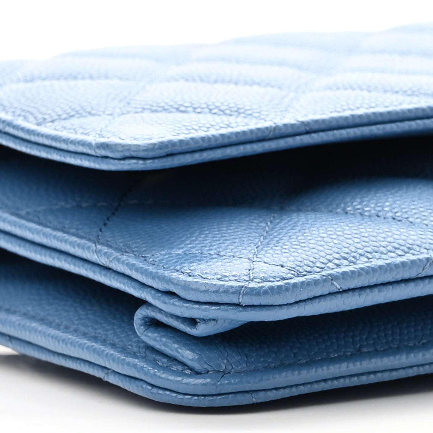 Caviar Quilted Wallet On Chain WOC Blue