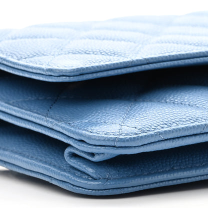 Chanel Caviar Quilted Wallet On Chain WOC Blue 10 of 12