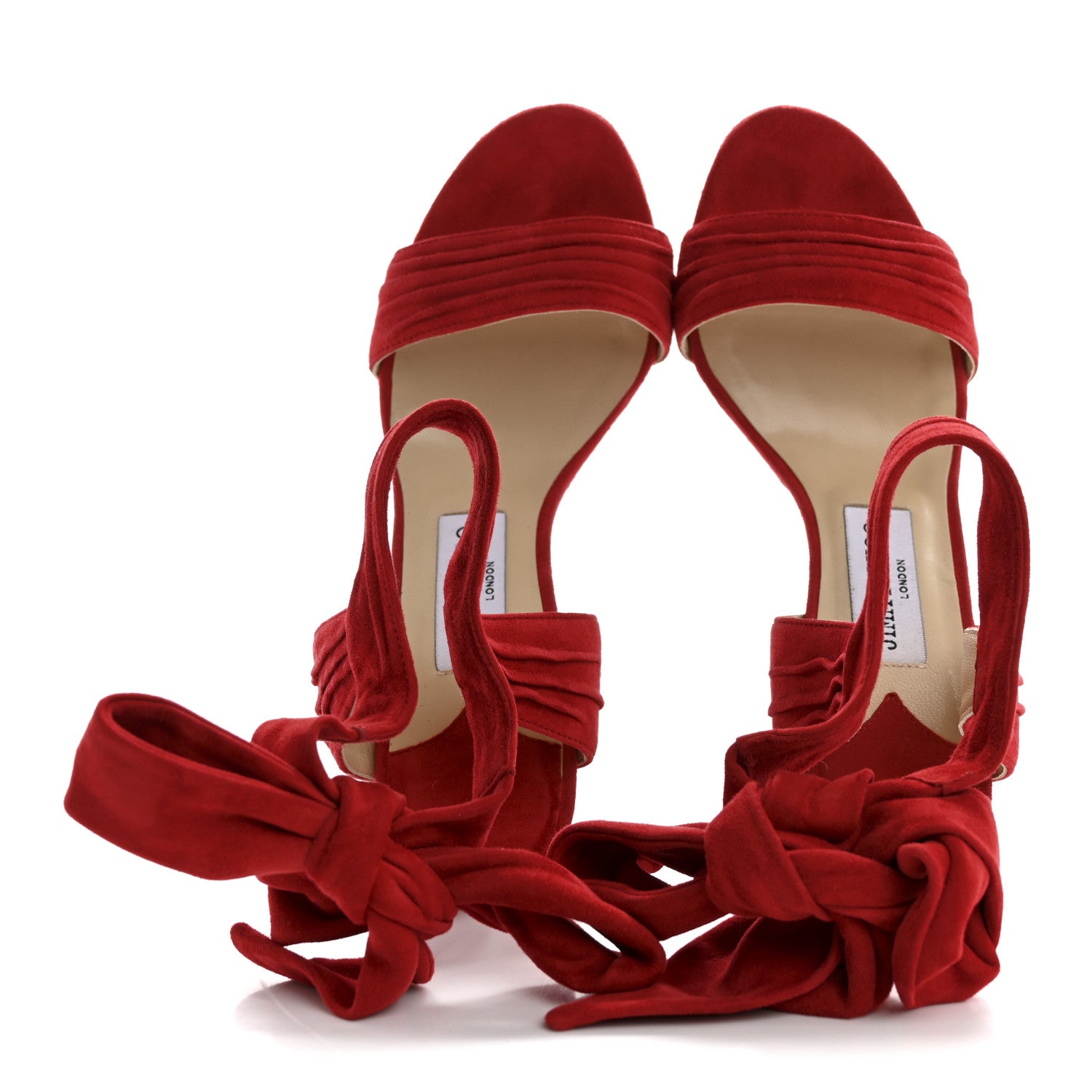 Jimmy Choo Soft Suede Kaytrin 120 Platform Sandals 36.5 Red 2 of 9