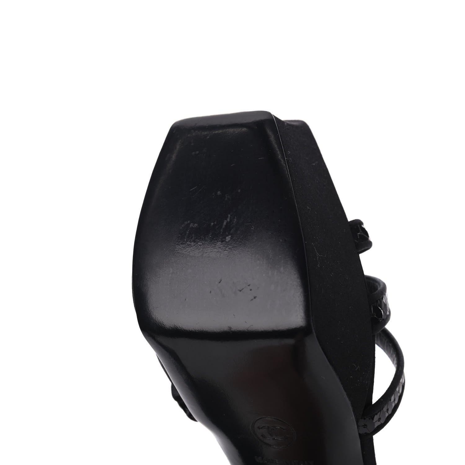 Chanel Satin Sequin Platform Pumps 41 Black 11 of 13
