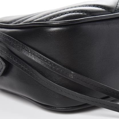Gucci Calfskin Matelasse Small GG Marmont Chain Shoulder Bag Black 8 of 8