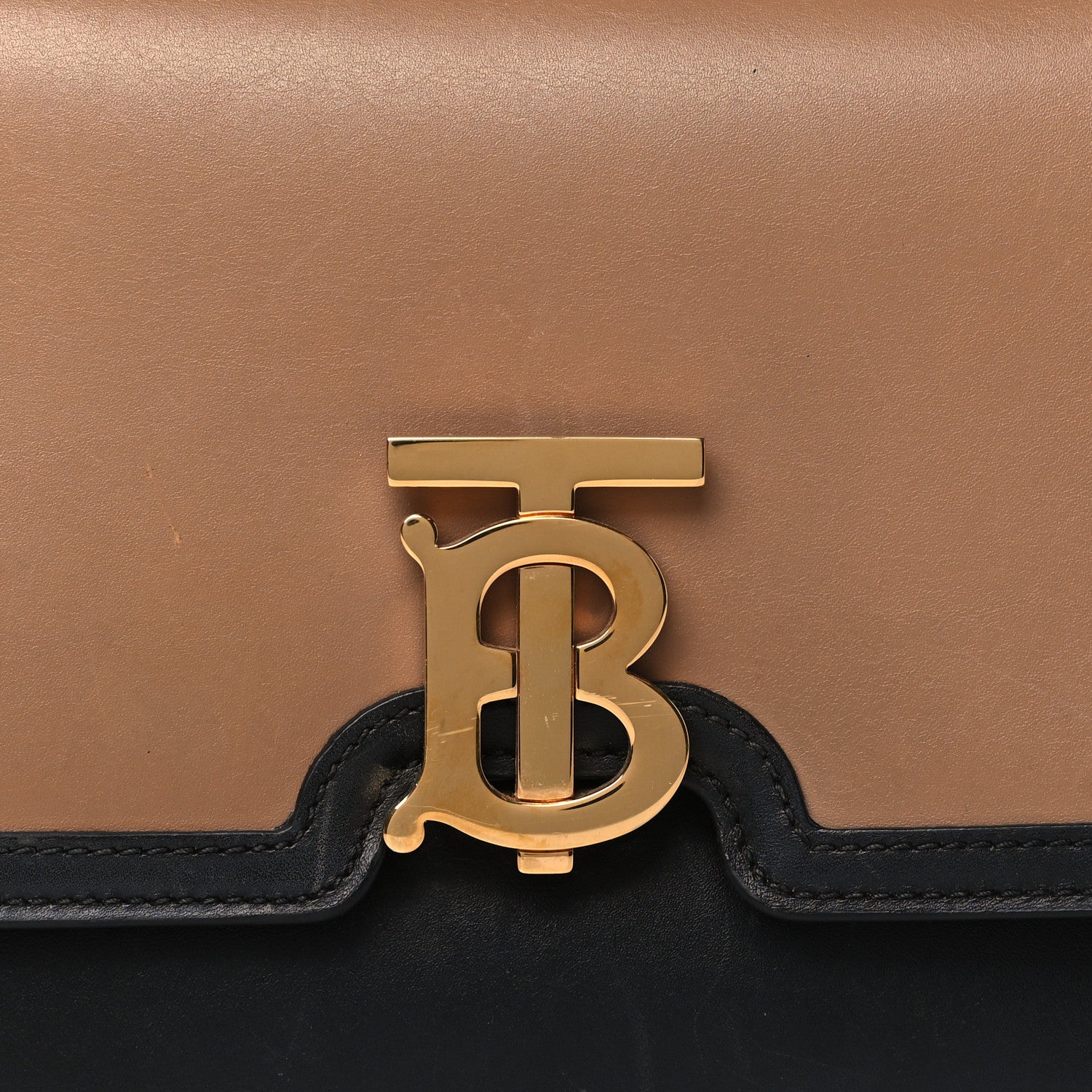 Burberry Calfskin Small TB Envelope Clutch Bag Malt Brown 8 of 10