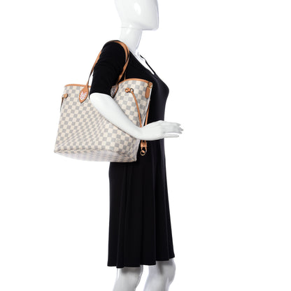 Louis Vuitton Damier Azur Braided Neverfull MM Pink 3 of 15