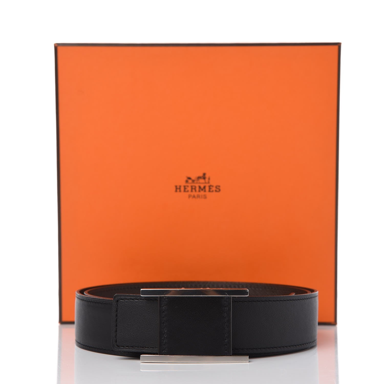 Hermes Epsom Swift 32mm Belt 95 Etoupe Black 7 of 7