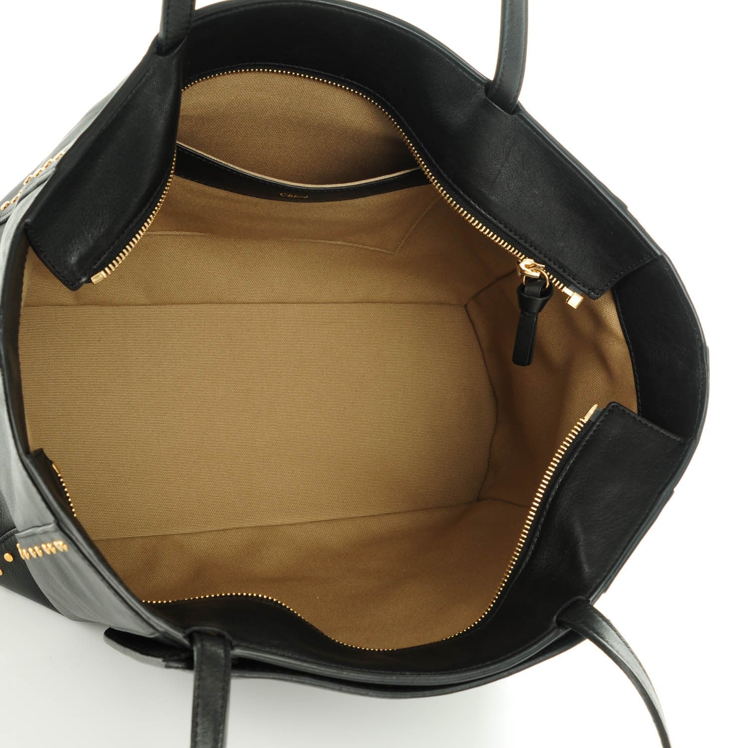 Chloe Calfskin Studded Isa Tote Black 5 of 8