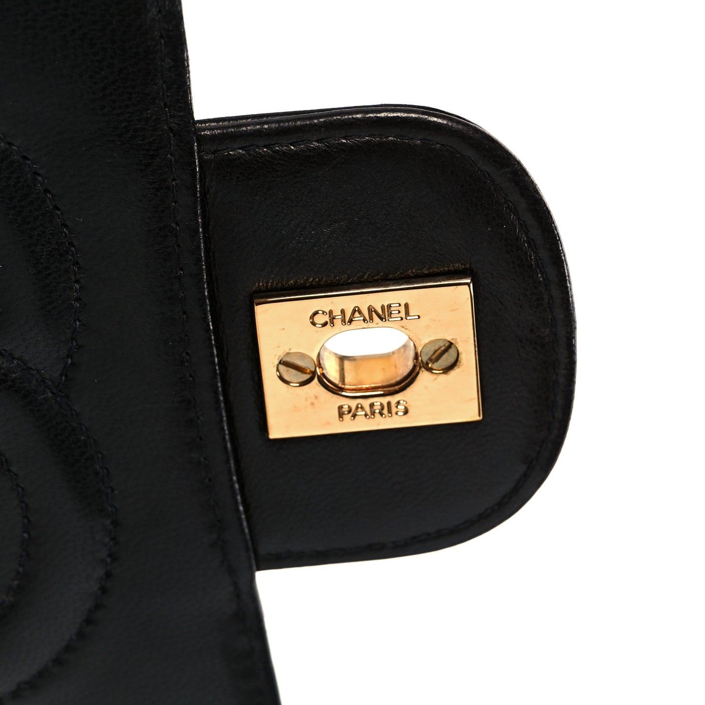 Lambskin Quilted Medium Rectangular Kelly Flap Bag Black