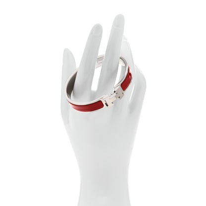 Hermes Enamel Narrow Clic Clac H Bracelet PM Rouge Bandana 2 of 5