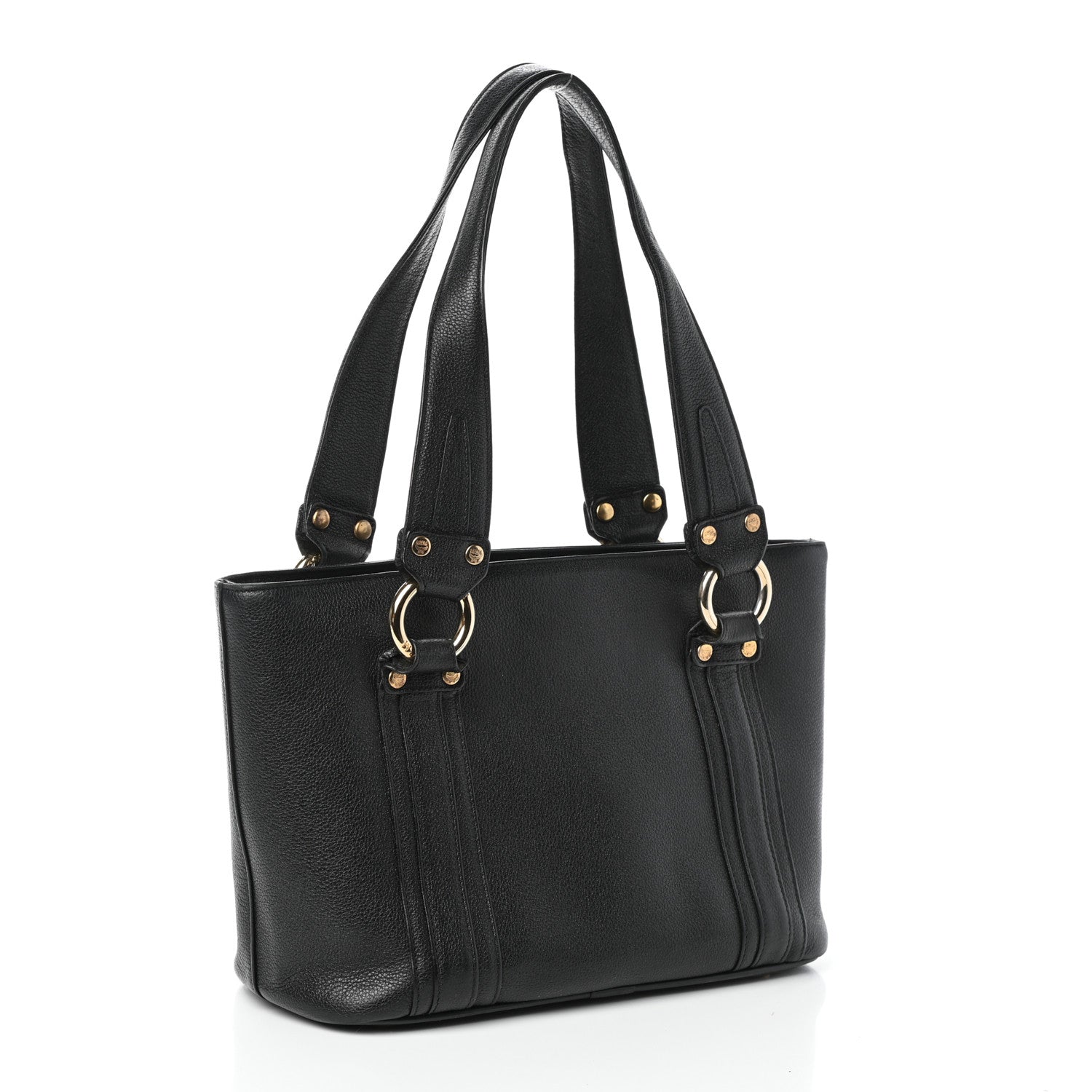 MCM Grained Calfskin Mini Tote Black 3 of 9