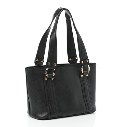 MCM Grained Calfskin Mini Tote Black 3 of 9