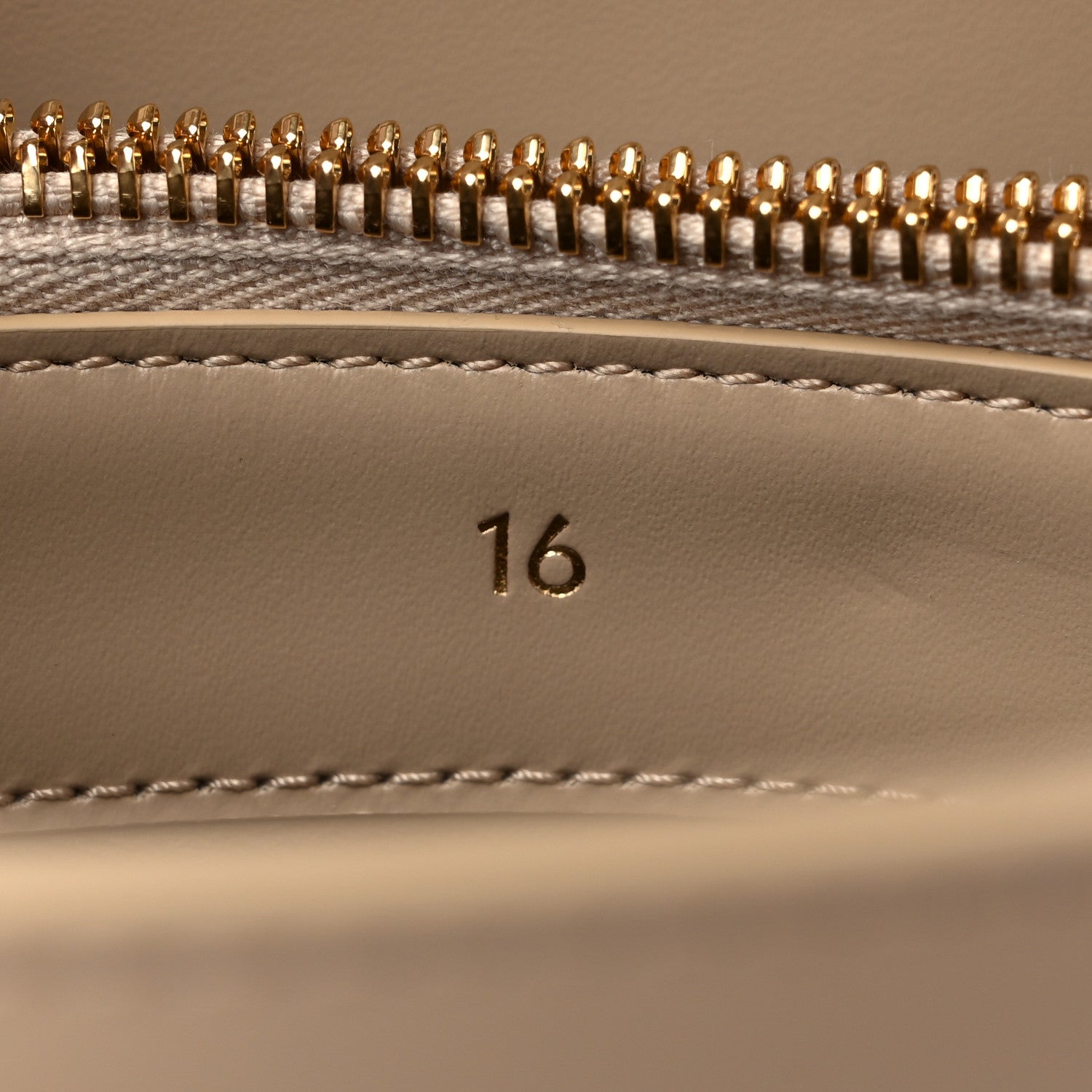 Celine Satinated Calfskin Small 16 Top Handle Bag Beige 8 of 12