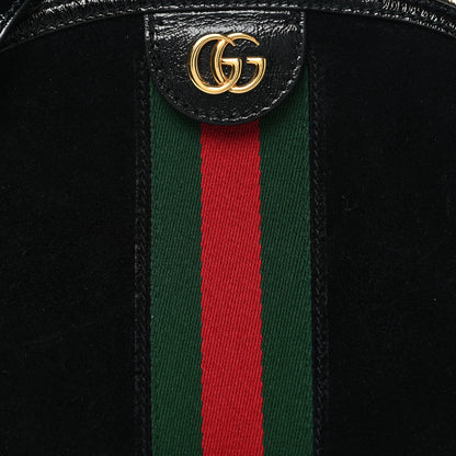 Gucci Suede Patent Web GG Small Ophidia Dome Shoulder Bag Black 8 of 11