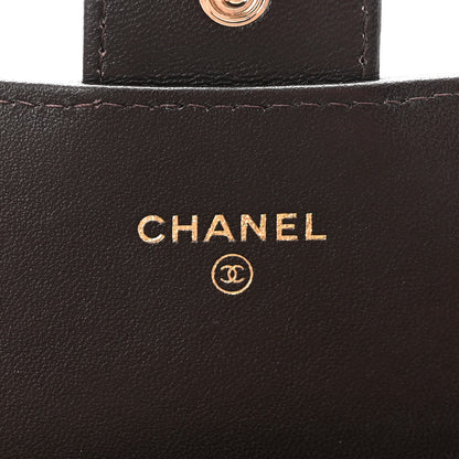 Chanel Lambskin Quilted Large Gusset Flap Wallet Dark Brown 6 of 9