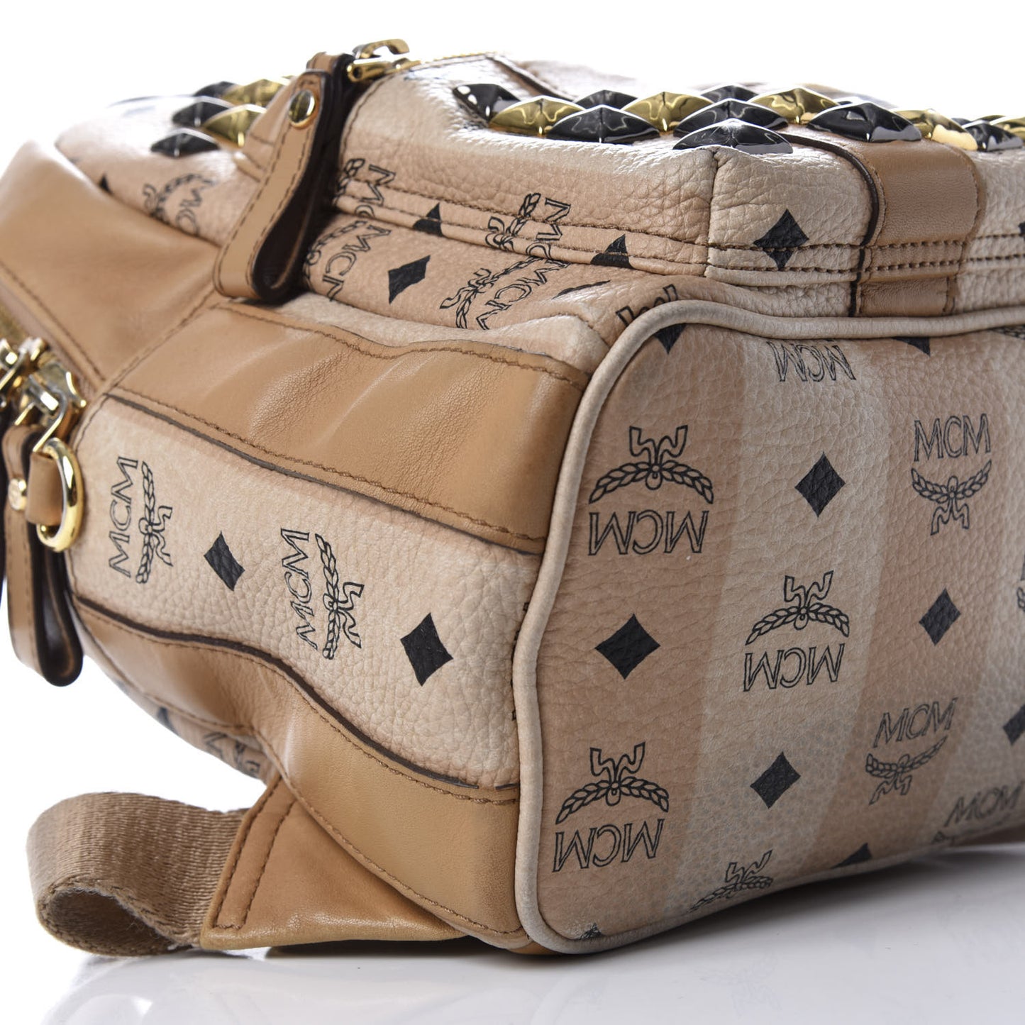 Visetos Striped Studded Small Stark M Backpack Beige