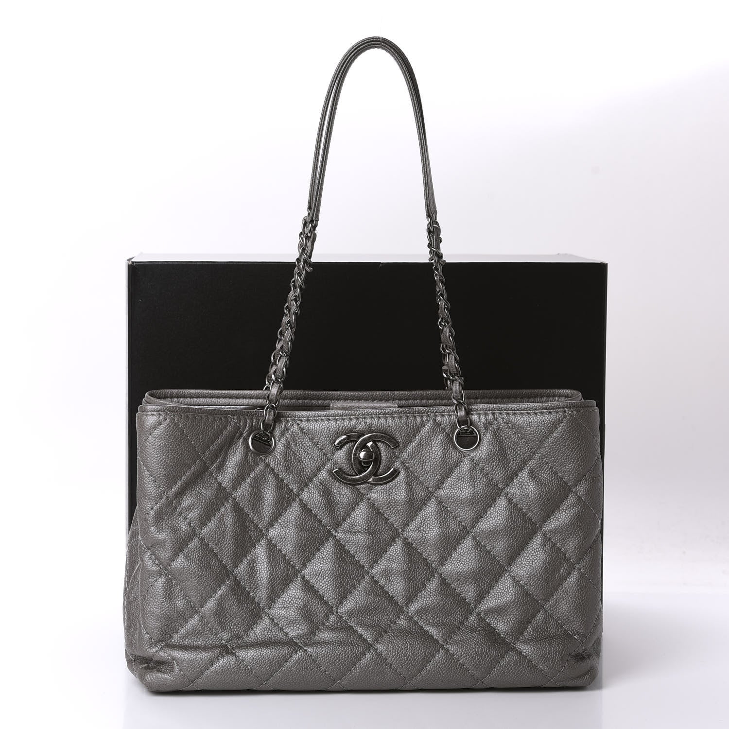 Chanel Caviar Medium Be Caviar Tote Silver 12 of 12