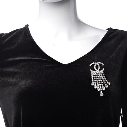 Chanel Crystal Fringe CC Brooch Silver 2 of 5