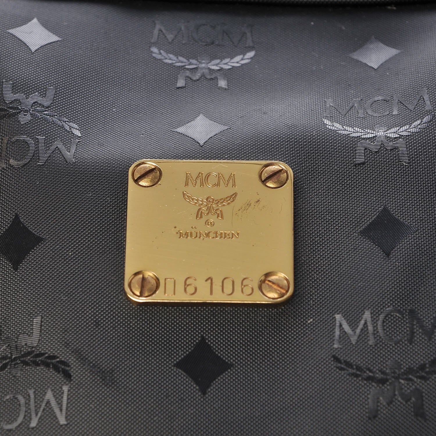 MCM Monogram Coated Canvas Weekender Black 8 of 11