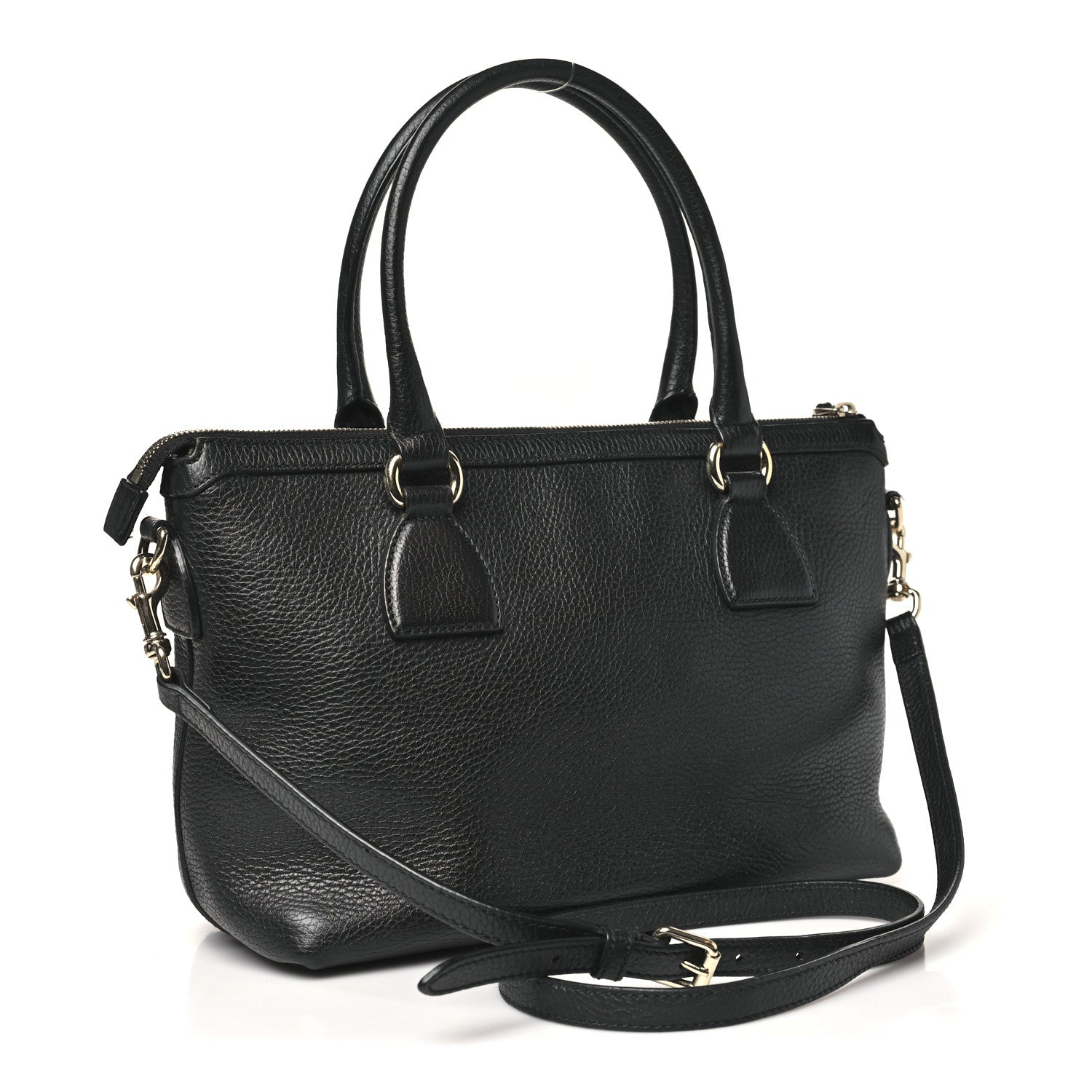 Gucci Dollar Calfskin GG Charm Satchel Black 3 of 12